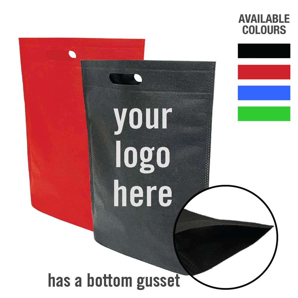 Custom Printed Heat-Sealed Non-Woven Polypropylene Boutique Bags Bottom Gusset (Ultrasonic) - Minimum 500 Bags