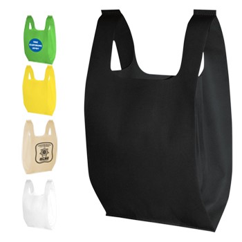 Custom Printed Heat-Sealed Non-Woven Polypropylene T-Shirt Bags (Ultrasonic) - Minimum 5000 Bags