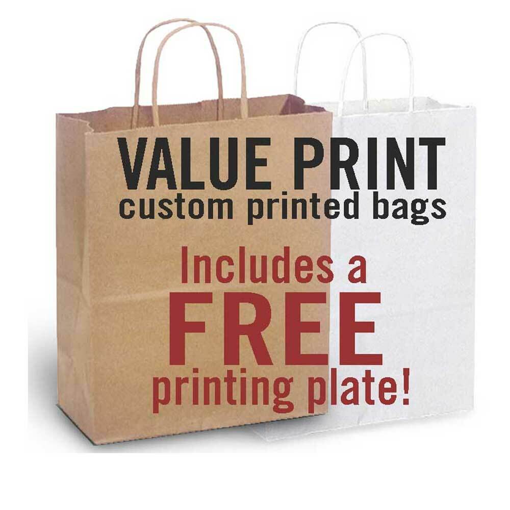 Value Print Custom Printed Paper Bags - Ink Printed min. 1000