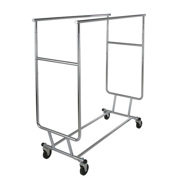 Collapsible Folding Adjustable Double Bar Rolling Rack - Same Day ...