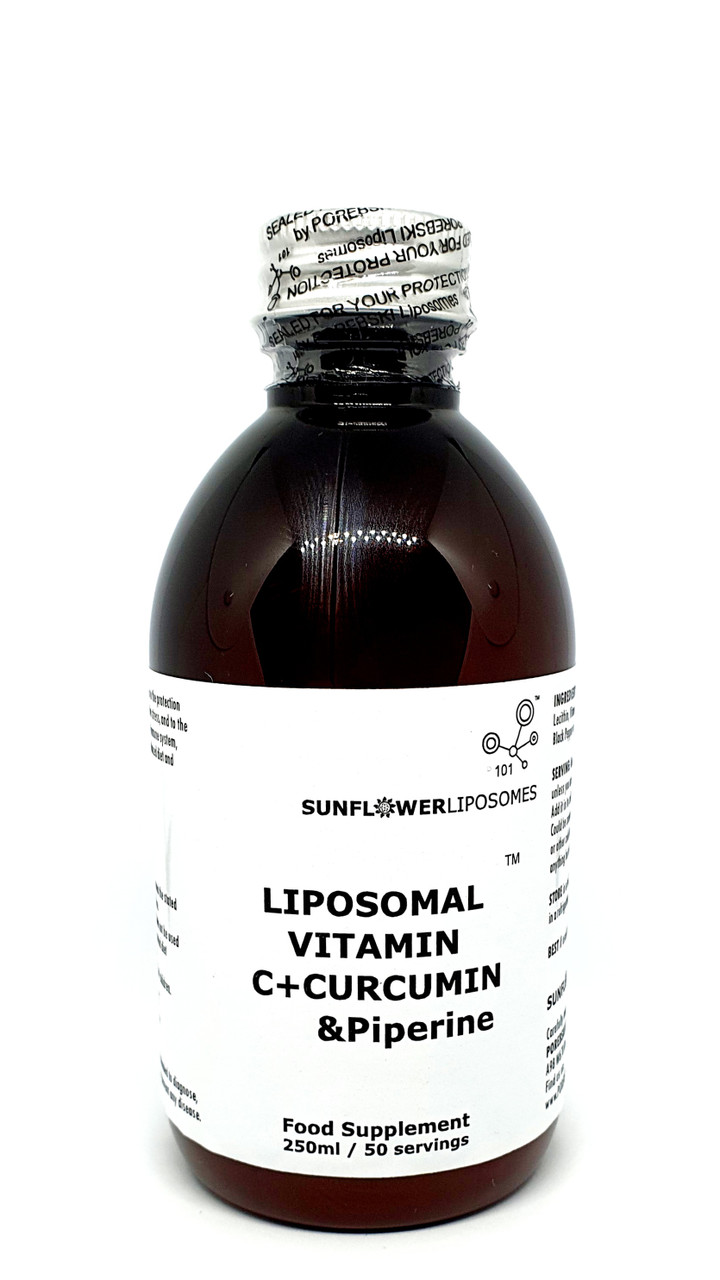Liposomal Vitamin C + Curcumin & Piperine. 250ml / 50 Servings