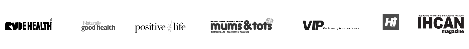 Featured in Rude Health - Naturally good health - positive life - mums & tots - VIP - Hi - IHCAN magazine