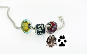 Paw Bead - Raised Paw Bead - Raised