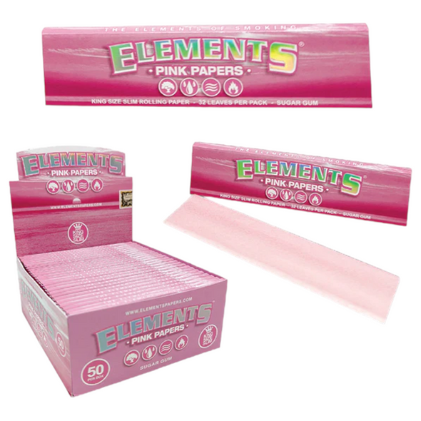 Elements Pink Papers King Size Slim Rolling Papers