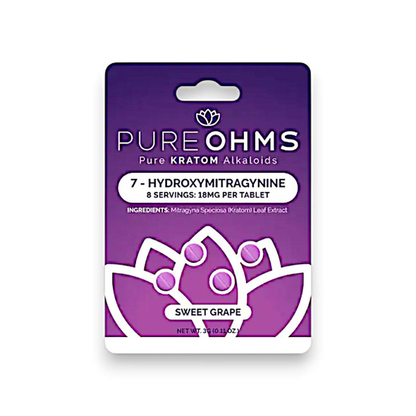 Pure Ohms 7-Hydroxymitragynine Tablet Sweet Grape | 4 Tablets