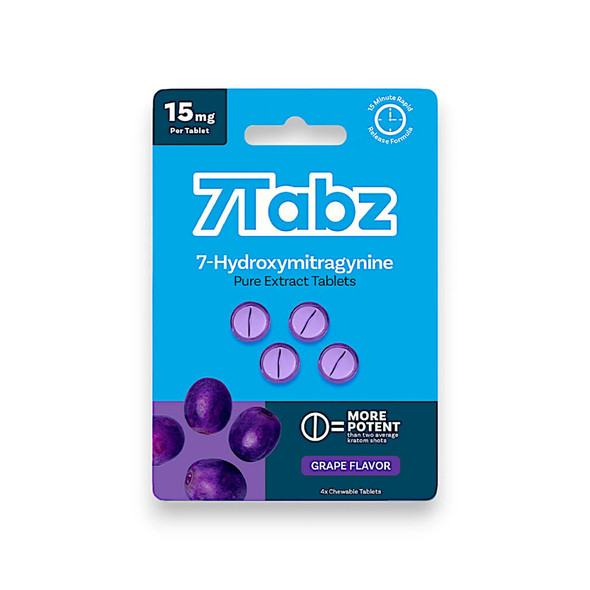7Tabz 7-Hydroxymitragynine Kratom Extract Tablets Grape | 4 Tablets