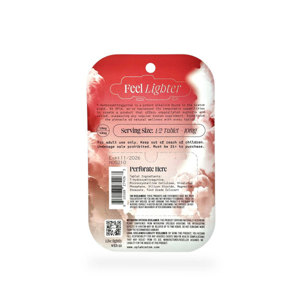 Opia 7 Hydroxymitragynine Chewable Tablets Wild Cherry 80mg | 4 Tablets | Back