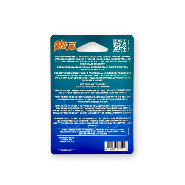 Rave 7 Hydroxy Tablets Tropical Bliss 10mg | 6 Tablets | Back