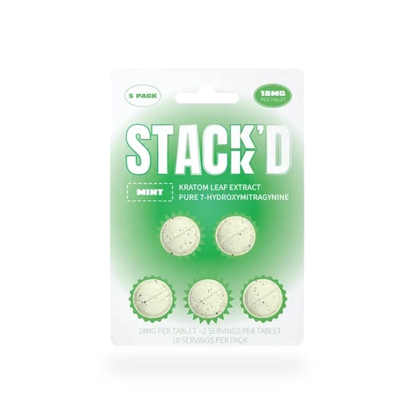 STACK’D Pure 7-Hydroxymitragynine Tablets Mint 18mg | 5 Tablets