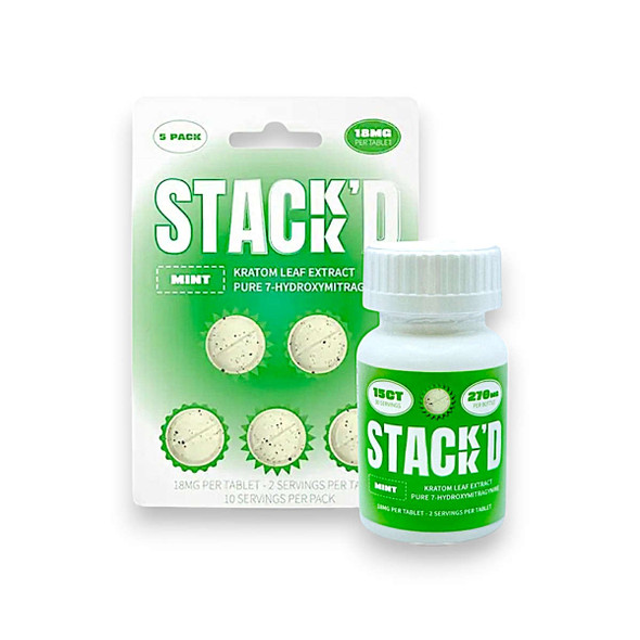 STACK’D Pure 7-Hydroxymitragynine Tablets Mint 18mg | Set