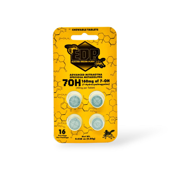 EDP 7OH 7-hydroxymitragynine Kratom Extract Tablets 40mg | 4 Tablets
