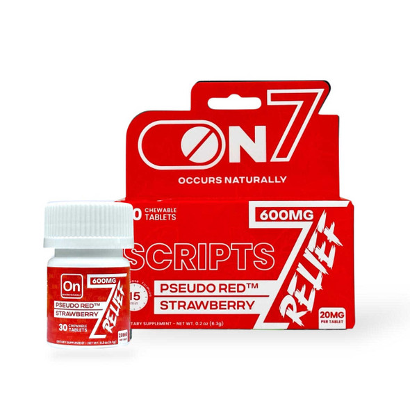 On7 Pseudo Red Relief Tablets Strawberry 20mg