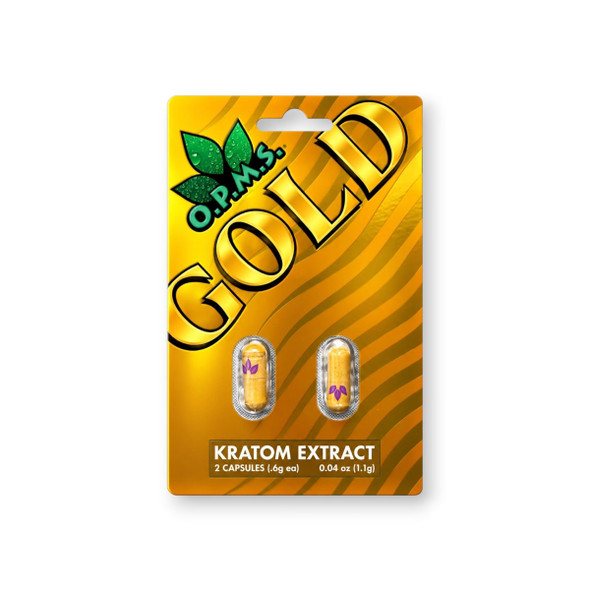 OPMS Gold Kratom Extract Capsules | 2ct