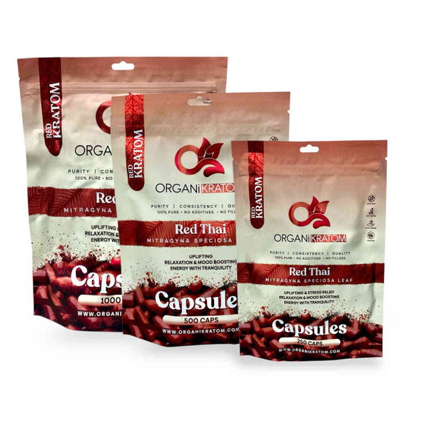 Organi Kratom Red Thai Capsules