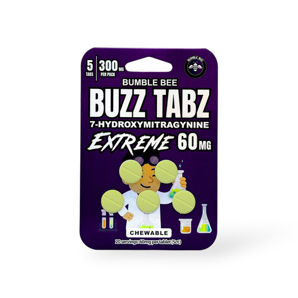 Bumble Bee Buzz Tabz 7-OH Extreme Chewable Tablets 60mg Per Tablet | 5 Tablets Bumble Bee Buzz Tabz 7-OH Extreme Chewable Tablets 60mg Per Tablet | 5 Tablets