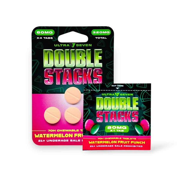 Ultra Seven Double Stacks 7-Oh Chewable Tablets Watermelon Fruit Punch 80mg Ultra Seven Double Stacks 7-Oh Chewable Tablets Watermelon Fruit Punch 80mg