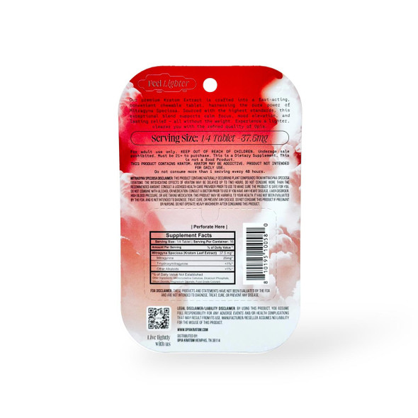 Opia Kratom Extract Chewable Tablets Wild Cherry 150mg Per Tablet | 4 Tablets
