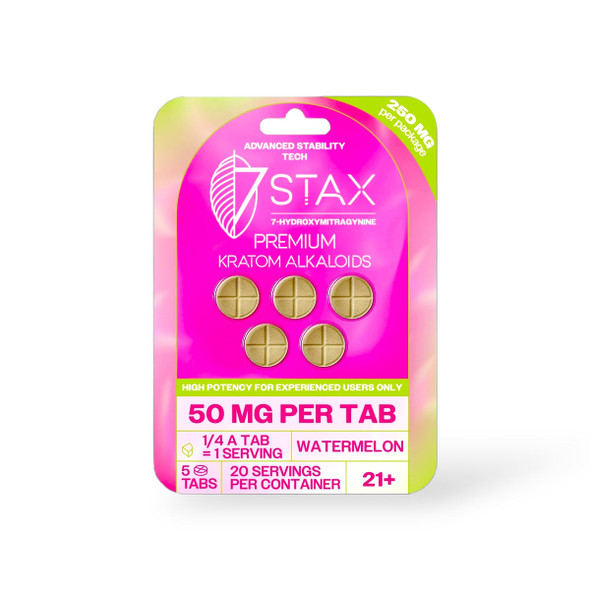 7 Stax 7 Hydroxymitragynine Tablets Watermelon 50mg Per Tablet | 5 Tablets