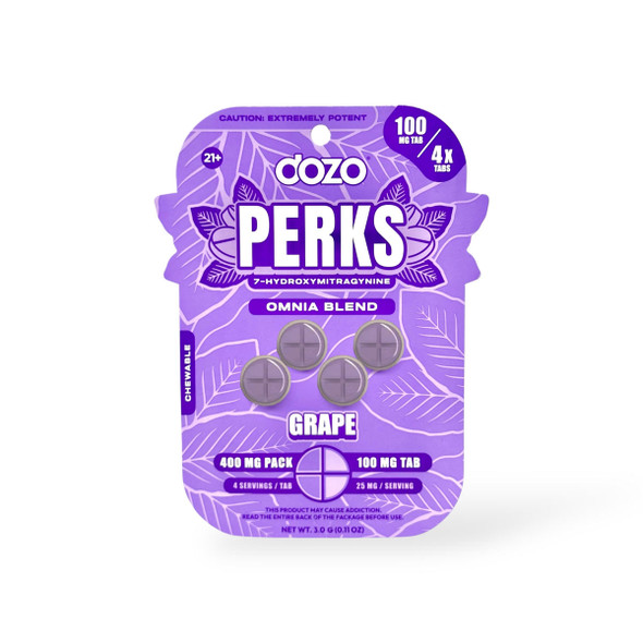 Dozo Perks Extreme Potency 7-OH Omnia Grape 100mg Per Tablet | 4 Tablets