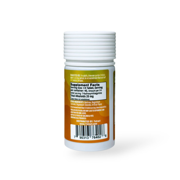 7Xtract 7-Hydroxymitragynine Chewable Tablet Strawberry Sunrise 80mg Per Tablet | 10 Tablets | Back