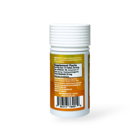 7Xtract 7-Hydroxymitragynine Chewable Tablet Natural 80mg Per Tablet | 10 Tablets | Back