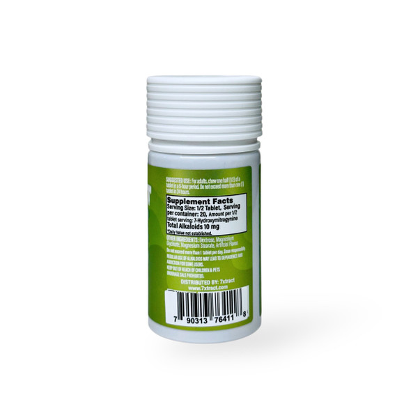 7Xtract 7-Hydroxymitragynine Chewable Tablet Strawberry Sunrise 20mg Per Tablet | 10 Tablets | Back