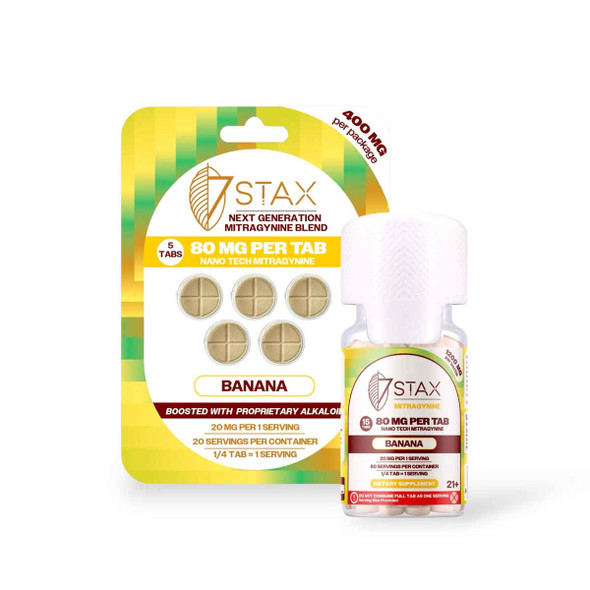 7 Stax Next Generation Mitragynine Blend Tablets Banana 80mg