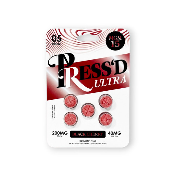 Press'd Ultra MGM 15 Chewable Tablets Black Cherry 40mg | 5ct