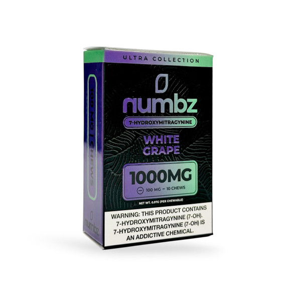 numbz 7- Hydroxymitragynine Chewable White Grape 100mg Tablet | 10ct