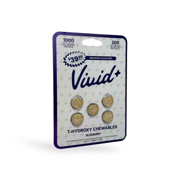 Vivid+ 7-Hydroxy Chewable Tablets Blueberry 200mg | 5ct