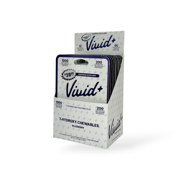 Vivid+ 7-Hydroxy Chewable Tablets Blueberry 200mg | 5ct Box