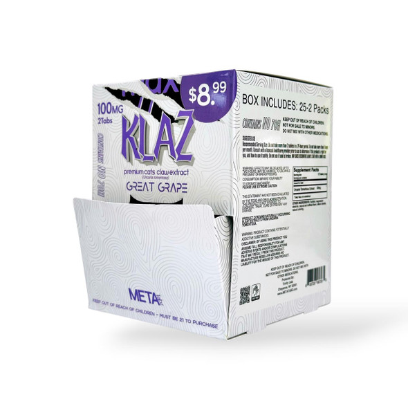 Klaz Cat's Claw Extract Chewable Tablets Great Grape 50mg | 2ct Box