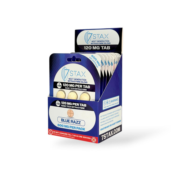 7 Stax Next Generation Nano Tech Mitragynine Blend Blue Razz 120mg Tablet | 5ct Box