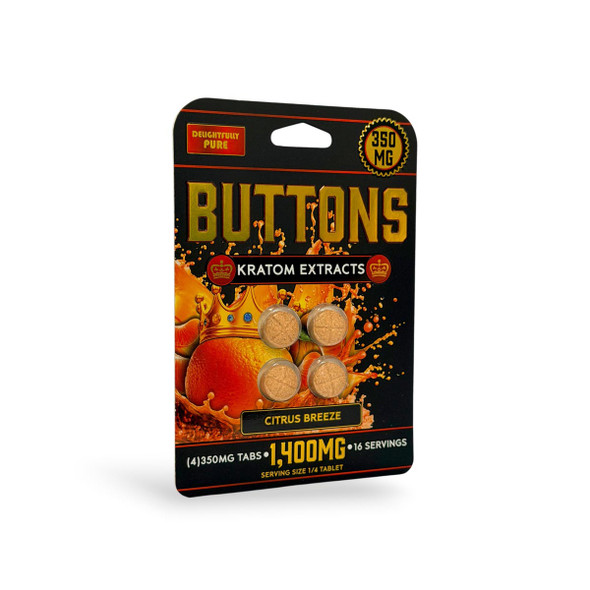 Buttons Kratom Extracts Chewable Tablets Citrus Breeze 350mg | 4ct
