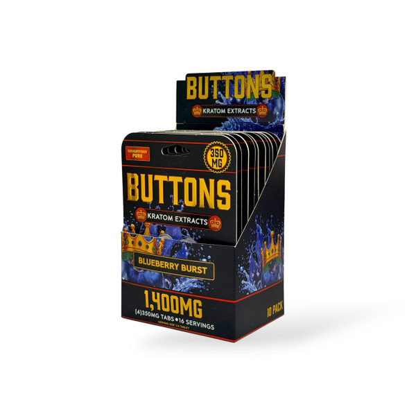 Buttons Kratom Extracts Chewable Tablets Blueberry Burst 350mg | 4ct Box