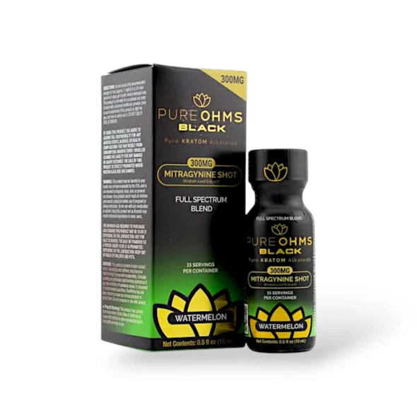 Pure ohms Black Full Spectrum Mitragynine Shot Watermelon 300mg | Box