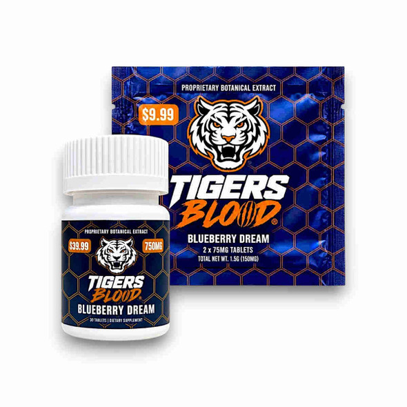 Tigers Blood Cat's Claw Chewable Tablets Blueberry Dream 75mg