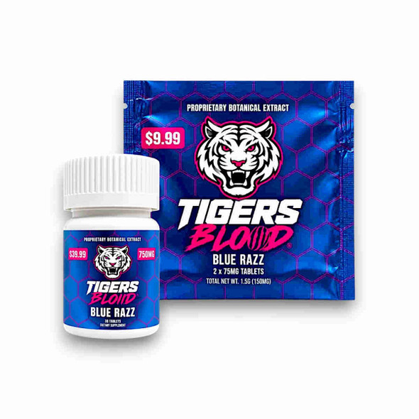 Tigers Blood Cat's Claw Chewable Tablets Blue Razz 75mg