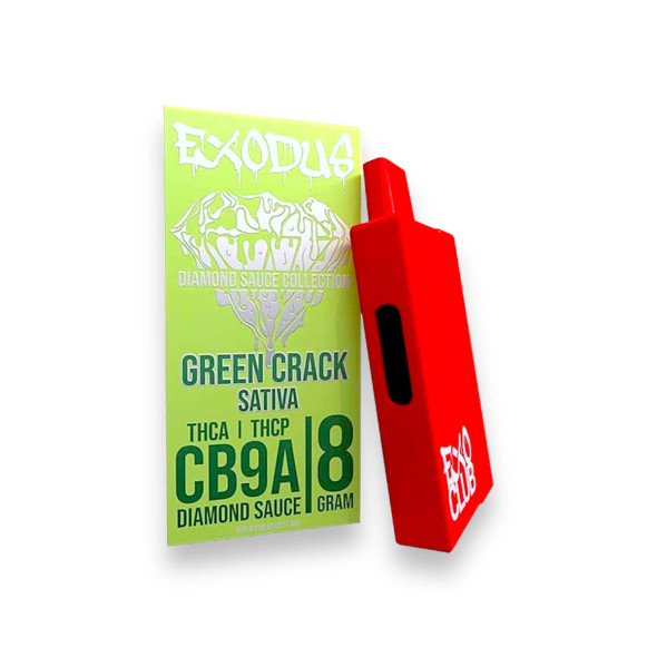 Exodus Diamond Sauce Disposable Vape Sativa Green Crack 8g