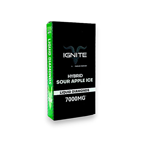 Ignite Liqud Diamond Disposable Vape Hybrid Sour Apple Ice 7000mg