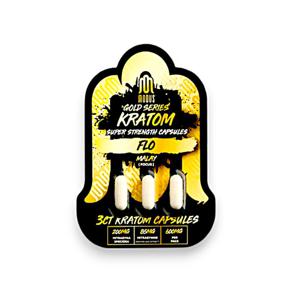 Modus Gold Series Kratom Super Strength Capsules Flo Malay Focus | 3 Capsules Modus Gold Series Kratom Super Strength Capsules Flo Malay Focus | 3 Capsules