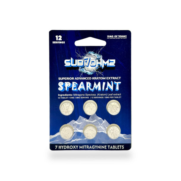 Sub 7 ohmz 7-hydroxymitragynine Tablets Spearmint | 6 Tablets
