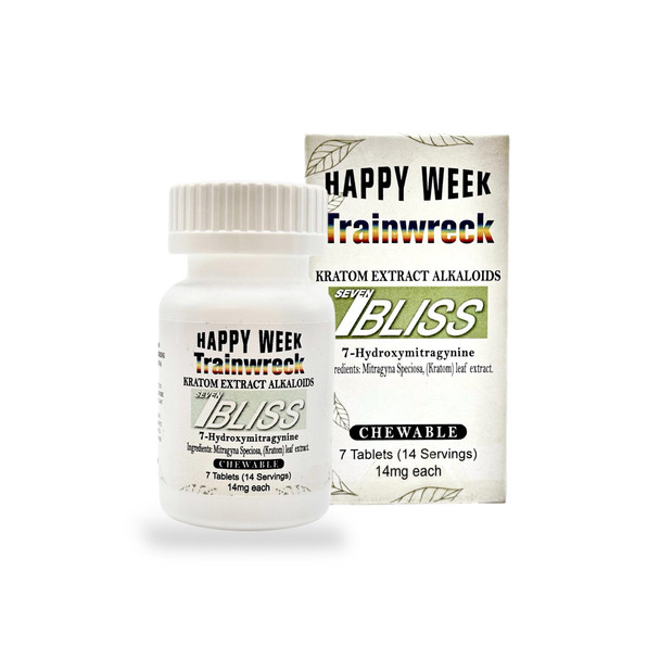 Seven Bliss Kratom Extract 7-Hydroxymitragynine Trainwreck 14mg | 7 Tablets