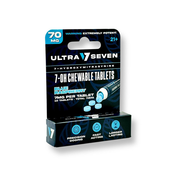 Ultra Seven 7-Oh Chewable Tablets Blue Raspberry 70mg