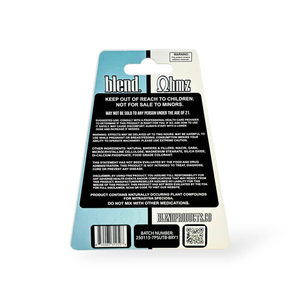 blend. pseudoindoxyl & 7-hydroxymitragynine chewable tablets Berry 40mg | 4 Tablets | Back