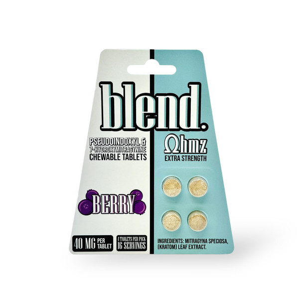 blend. pseudoindoxyl & 7-hydroxymitragynine chewable tablets Berry 40mg | 4 Tablets