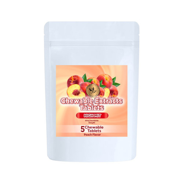 Pure Leaf Kratom Extracts Chewable Tablets High MIT Peach Flavored | 5 Tablets