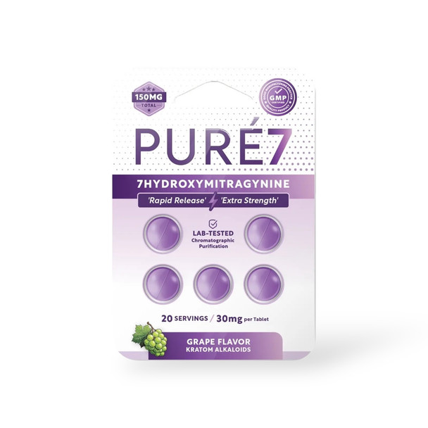 Pure7 7-OH Rapid Release Extra Strength Chewable Tablets Grape 30mg