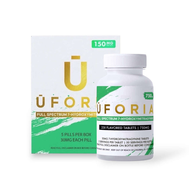 Uforia Full Spectrum 7-Hydroxymitragynine Tablets Green 30mg Per Tablet