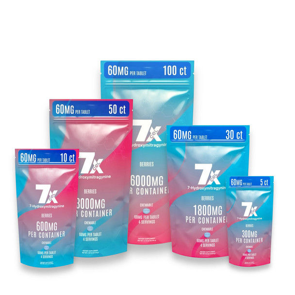 7Xcel 7-hydroxymitragynine Chewable Tablets Berry 60mg Per Tablet | Set